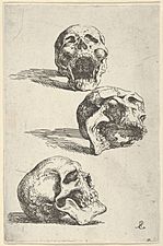 Three human skulls, study for "Democritus in Meditation" MET DP836195