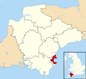 Torbay shown within Devon and England