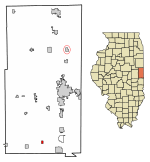 Location of Indianola in Vermilion County, Illinois.