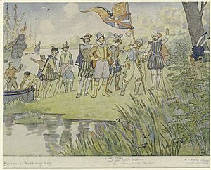 Captain John Smith landing in Jamestown