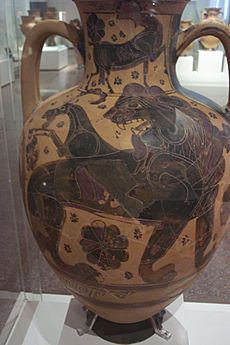 Chimera on vase at Athens' Archaeological Museum