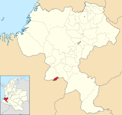 Location of the municipality and town of Florencia in the Cauca Department of Colombia.
