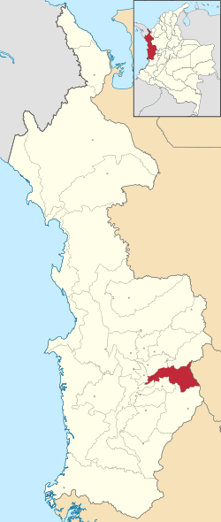 Location of the municipality and town of Tadó in the Chocó Department of Colombia.