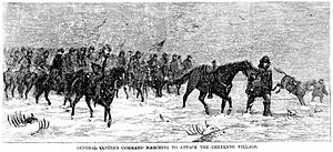 General Custer Marching to Cheyenne Village 1868