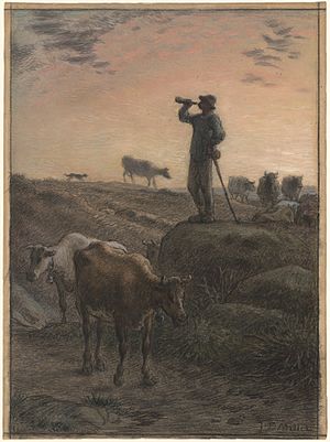 Jean-François Millet, Calling Home the Cows, c. 1866, NGA 168820