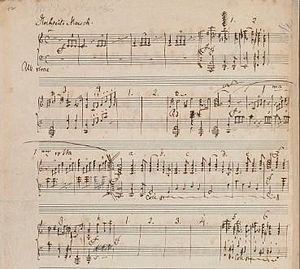 Mendelssohn wedding march autograph arrangement for piano