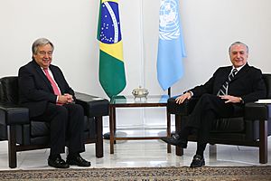 Michel Temer e António Guterres