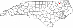 Location of Ahoskie, North Carolina