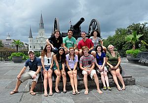NOLA Experience - Tulane University Students and Teacher with Cannon, New Orleans, 2009