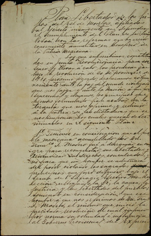 Plan de Ayala (1911), manuscrito de Emiliano Zapata