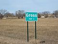 Population sign, Gross, Nebraska, USA