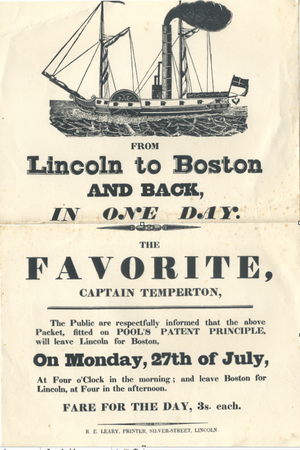 Poster for the Favorite Paddle Steamer (1828)