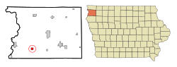 Location of Ireton, Iowa