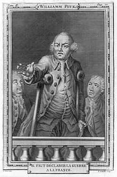 William Pitt discourt au parlement guerre contre la France
