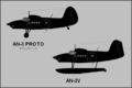 An-3 prototype and An-3V silhouettes