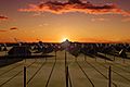 Cahokia winter solstice sunrise over Fox Mound HRoe 2017sm