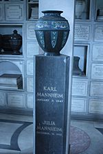 Karl Mannheim's ashes in Golder's Green Colombarium