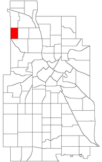 Location of Cleveland within the U.S. city of Minneapolis