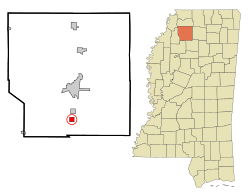 Location of Pope, Mississippi