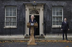 Prime Minister Liz Truss announces her resignation