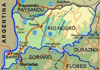 RioNegro Department map