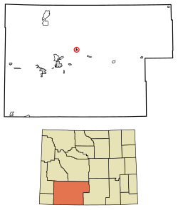 Location of Superior in Sweetwater County, Wyoming.
