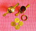 Tradtional brass chakli presser and it's various parts