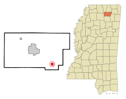 Location of Blue Springs, Mississippi