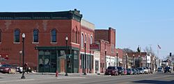 Downtown Wisner: northeast side of Avenue E (US 275), March 2010