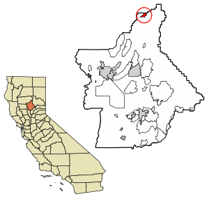 Location of Butte Meadows in Butte County, California.