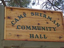 Camp Sherman Community Hall sign