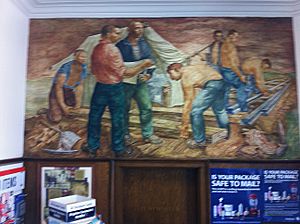 Chillicothe, Il Post Office mural, "Rail Roading" by Arthur H. Lidov