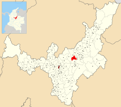 Location of the municipality and town of Tibasosa in the Boyacá department of Colombia
