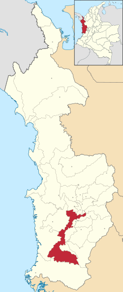 Location of the municipality and town of Istmina in the Chocó Department of Colombia.