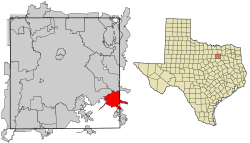Location of Seagoville in Dallas County, Texas