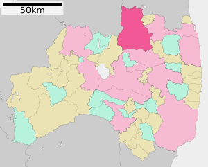 Location of Fukushima in Fukushima Prefecture