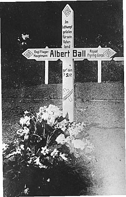 Original Gravemarker of Albert Ball