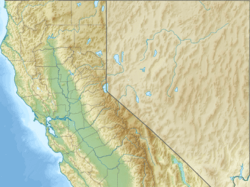 Relief map with a marker indicating the location of Fort Bragg