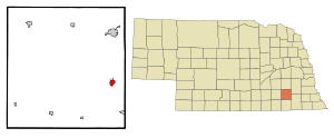Location of Wilber, Nebraska