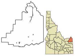 Location of Parker in Fremont County, Idaho.