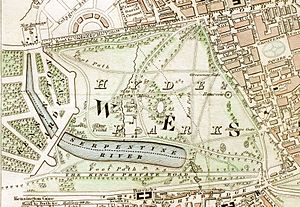 Hyde Park London from 1833 Schmollinger map