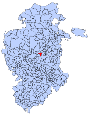 Municipal location of Atapuerca in Burgos province