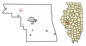 Location of Lynnville in Morgan County, Illinois.