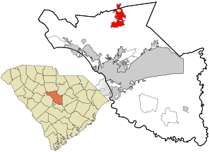 Location in Richland County and the state of South Carolina.