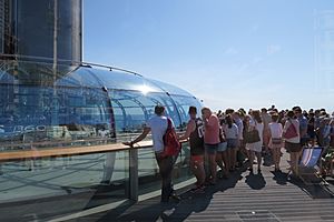 View of i360 in August 2016 - passengers entering pod