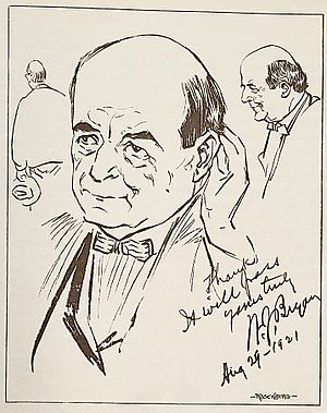 William Jennings Bryan autographed drawings by Manuel Rosenberg, 1921