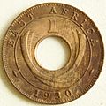 1930 East African 1 cent coin reverse