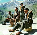 A group of Kurdish men with traditional clothing at Hawraman, Kurdistan