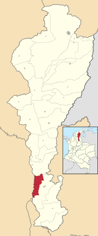 Location of the municipality and town of Gamarra in the Department of Cesar.