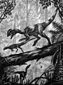 Dilophosaurus chasing Scutellosaurus